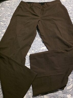 Unlisted Brand Brown Pinstripe Dress Pants With Wide Legs